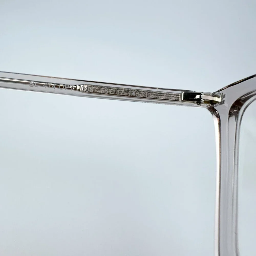 Saint Laurent SL474OPT 003 BRAND NEW Eyeglasses Transparent Nude Square Unisex